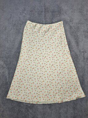 Altar’d State Floral A-Line Skirt Size Large Green Side Zip USA